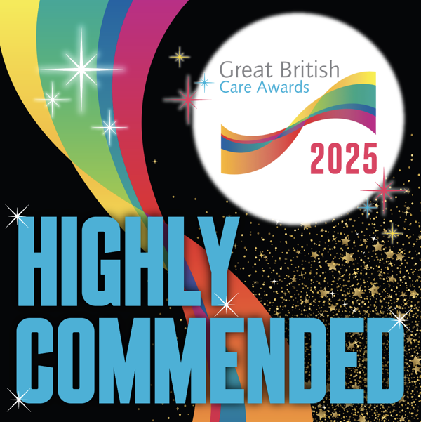 Great British Care Awards 2025 Highly Commended badge awarded to Thompson Court