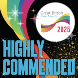 Great British Care Awards 2025 Highly Commended badge awarded to Thompson Court