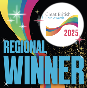 Great British Care Awards 2025 Regional Winner badge awarded to Thompson Court