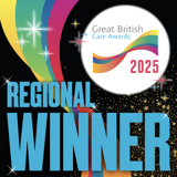 Great British Care Awards 2025 Regional Winner badge awarded to Thompson Court